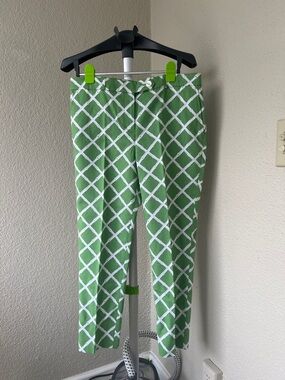 New Brooks Brothers Green and White Cropped Pants